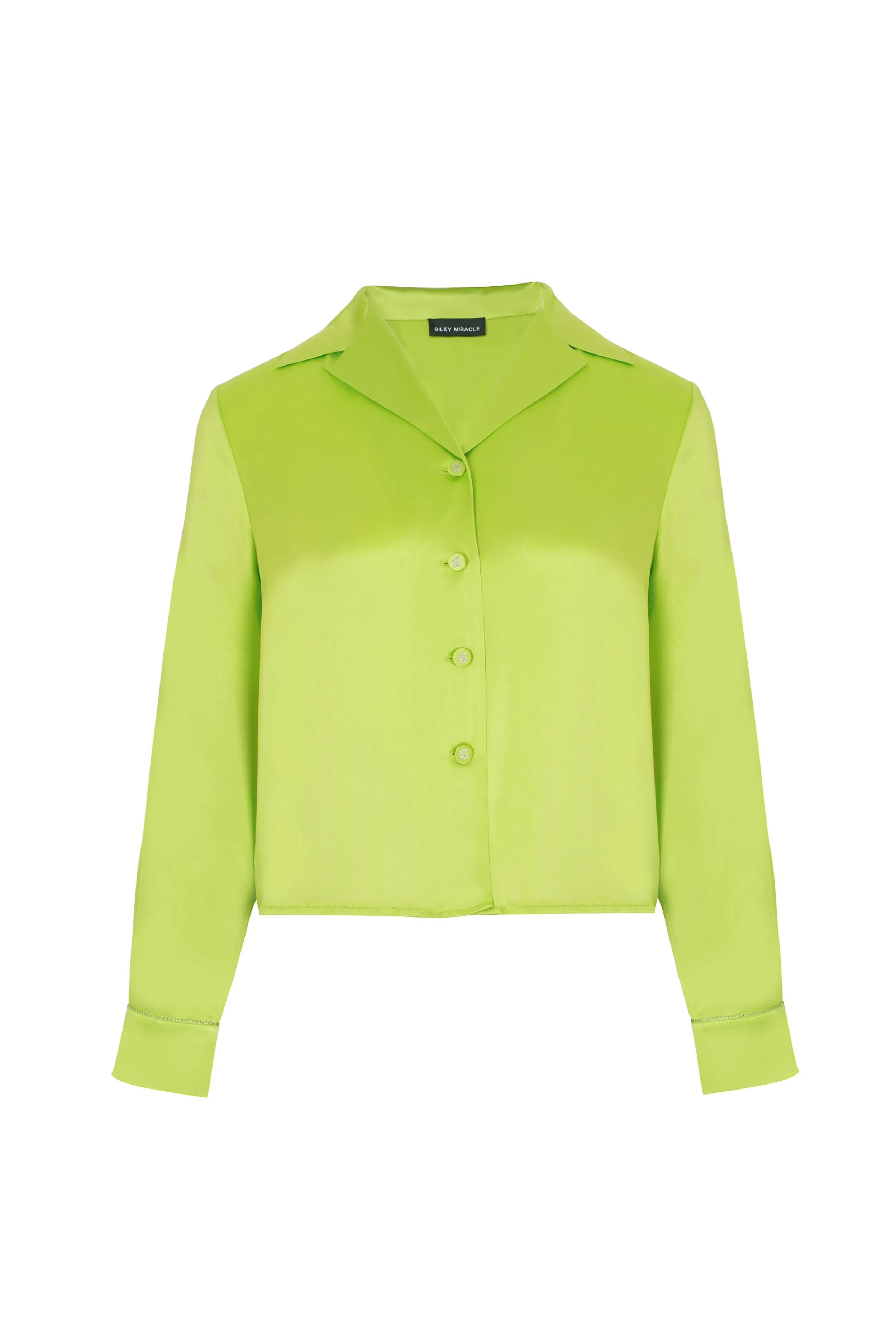 Lime Green Silk Pyjama Top