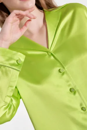 Lime Green Silk Pyjama Top