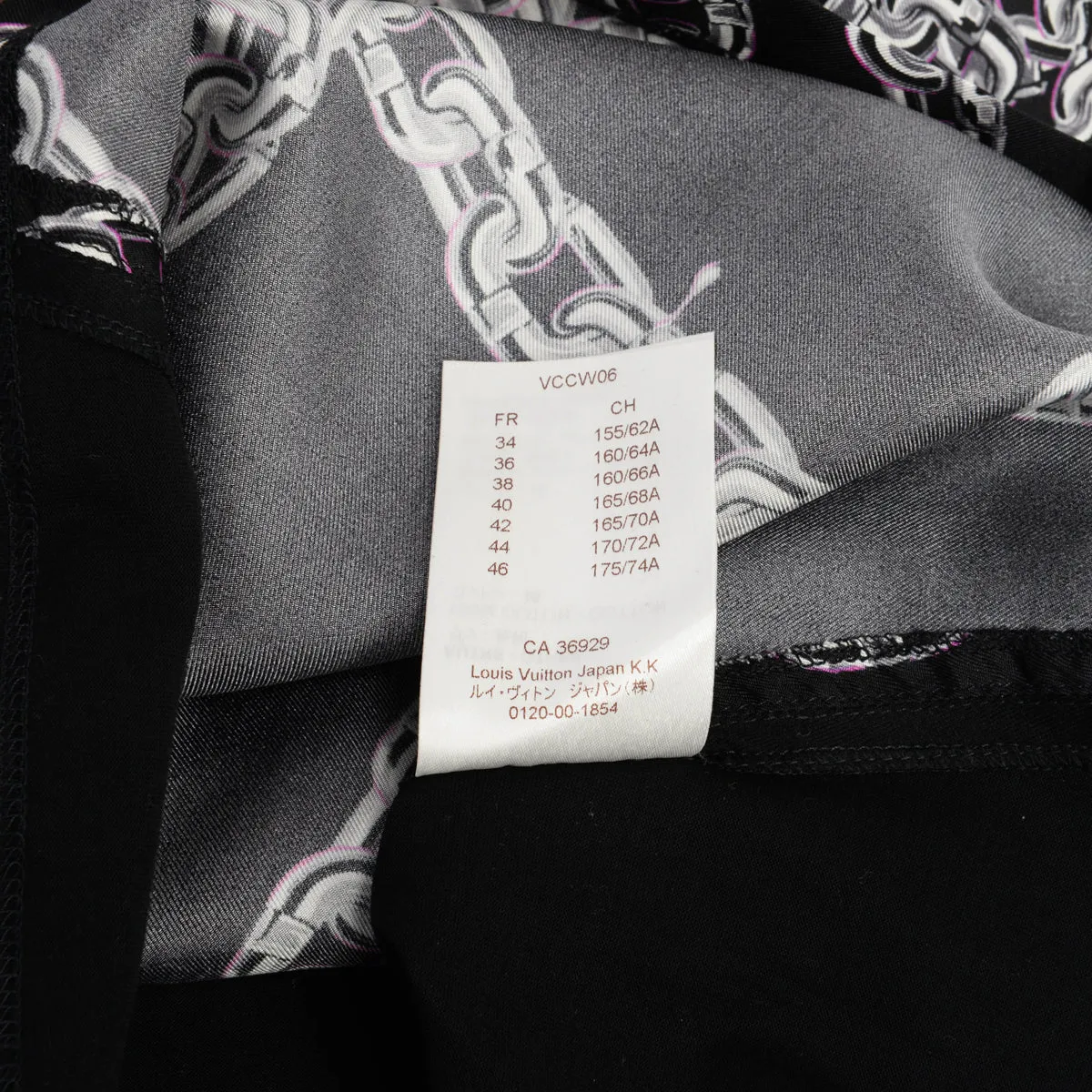 Louis Vuitton Black Silk & Cotton Chain Print Top S