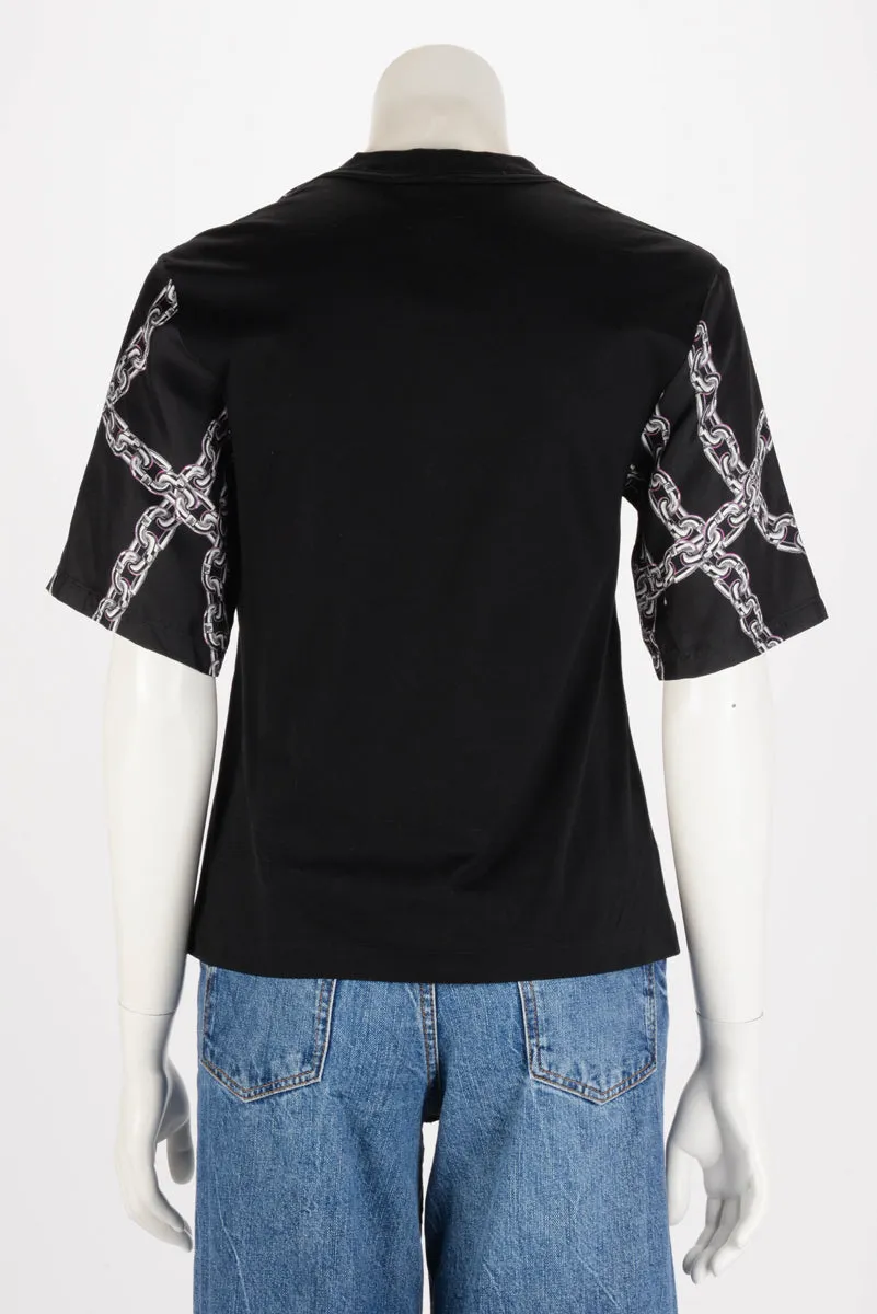 Louis Vuitton Black Silk & Cotton Chain Print Top S