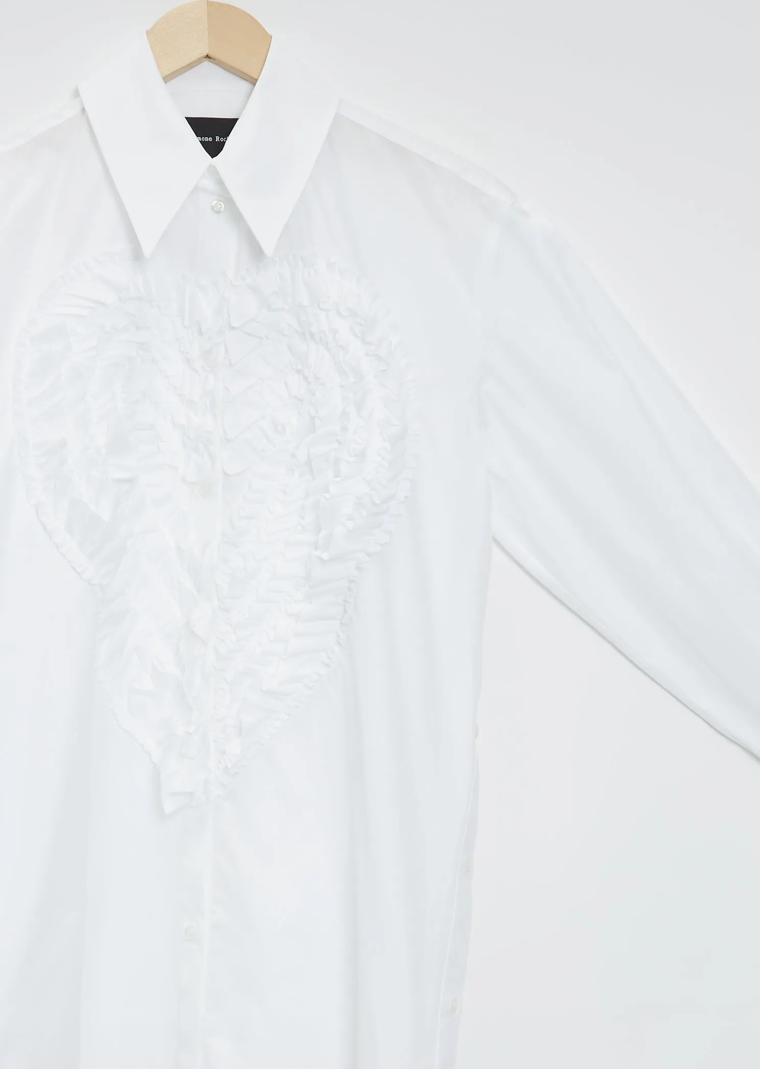 Masculine Cotton Shirt with Ruffle Heart