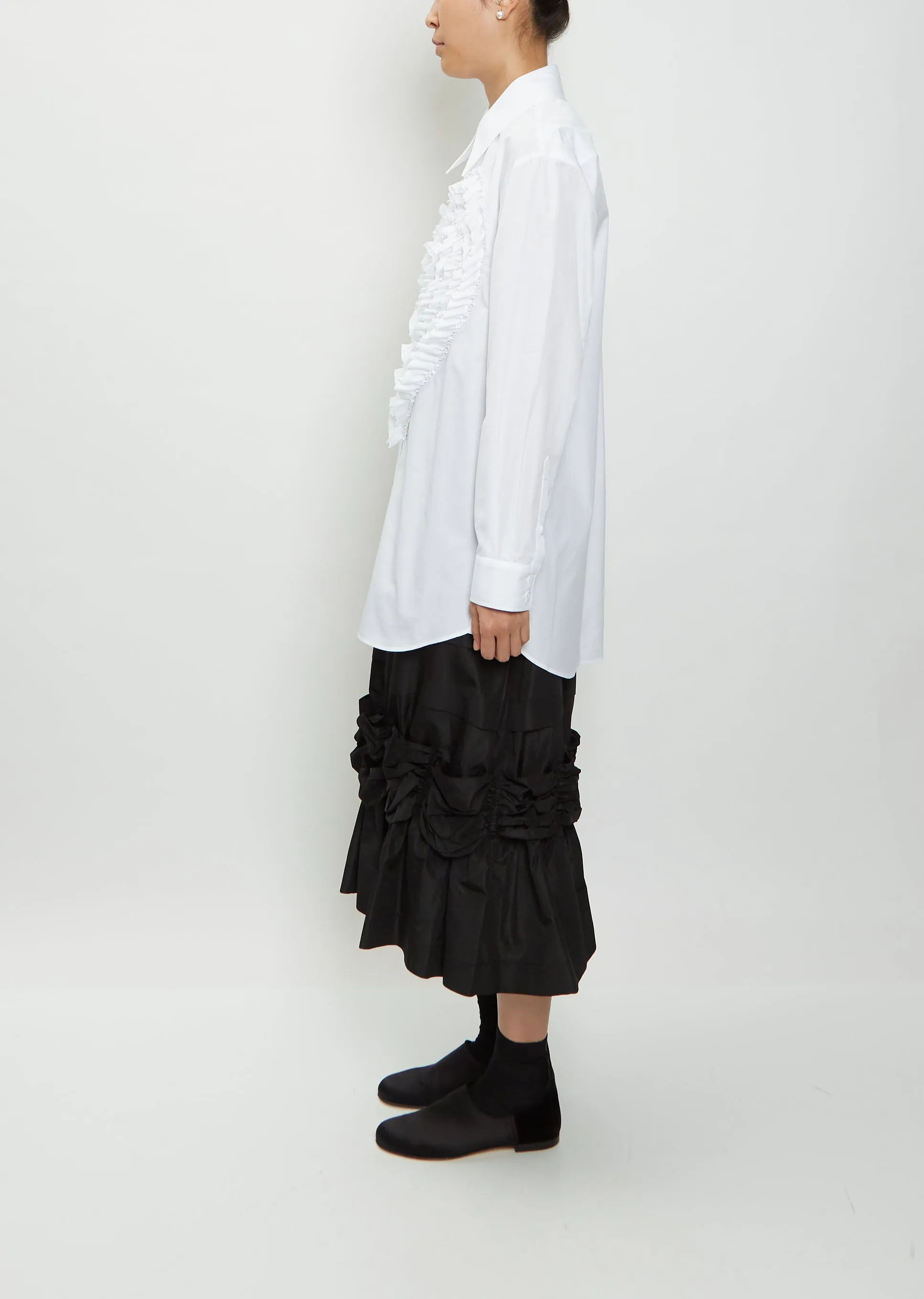 Masculine Cotton Shirt with Ruffle Heart