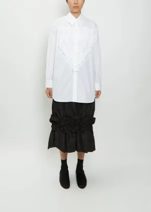 Masculine Cotton Shirt with Ruffle Heart