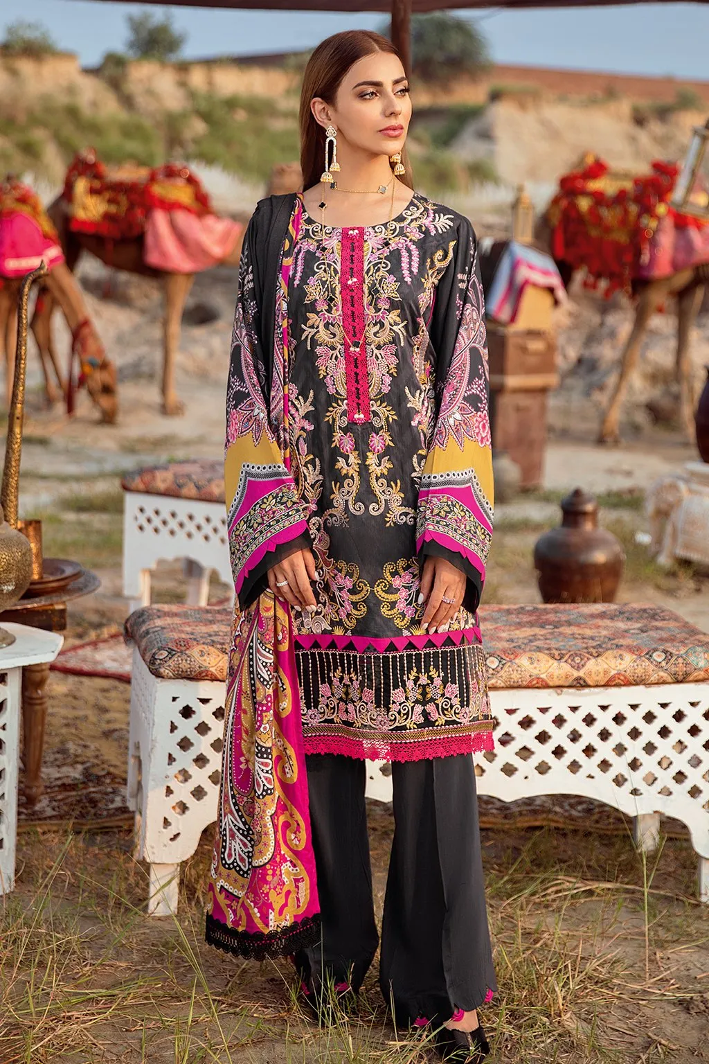 Mashaal by Ramsha Unstitched 3 Piece Linen Vol-01 Collection'2021-I-104