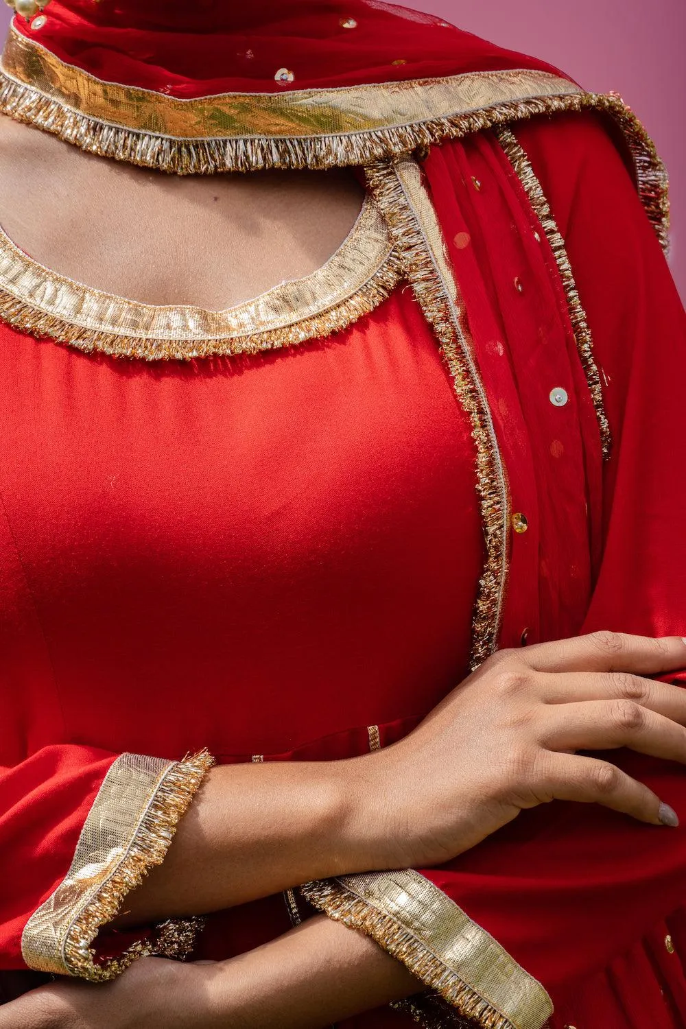 Mehfil Red Anarkali Skirt Set