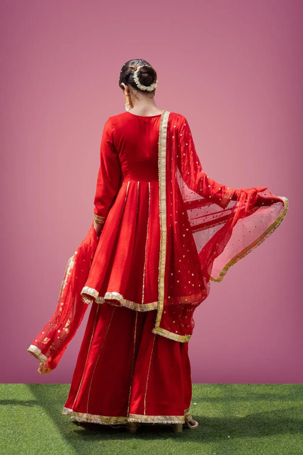 Mehfil Red Anarkali Skirt Set