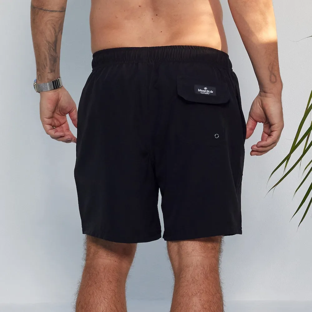 Midnight Oasis - Black Recycled Swim Shorts