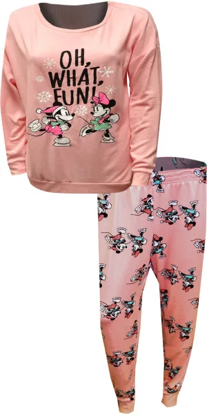 Minnie and Mickey Mouse Oh What Fun Holiday Pajama Set