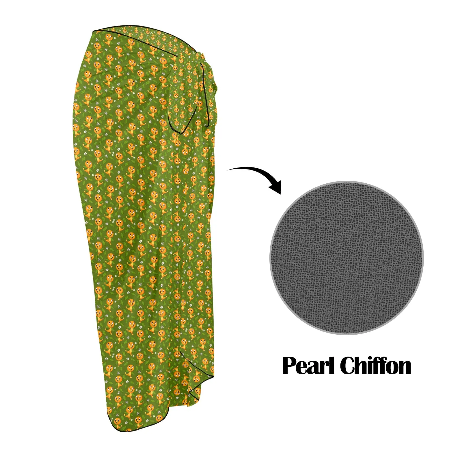 Orange Bird Long Beach Sarong Wrap