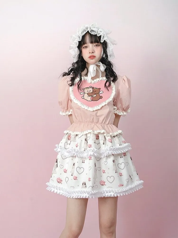 Pearl Print Cute Puffy Short Skirt【s0000001129】