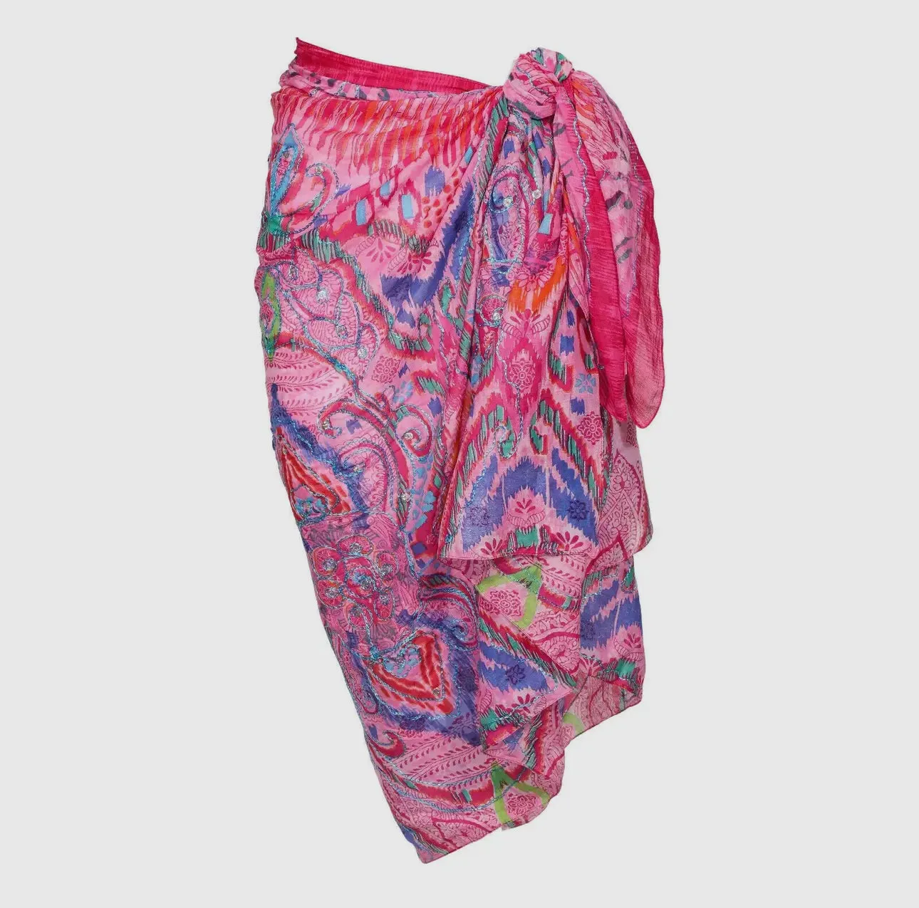 Pink Cotton Sarong Boho Beach Coverup