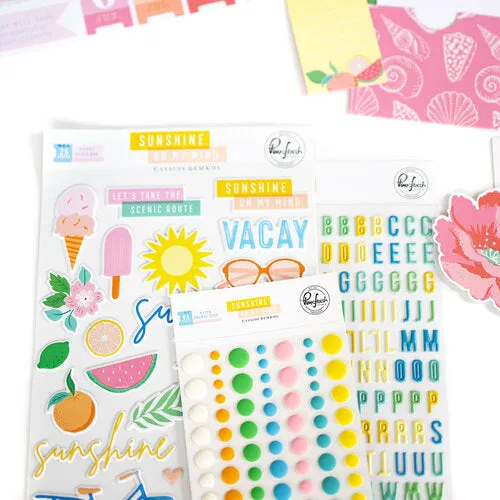 Pinkfresh Puffy Alphas Stickers Sunshine On My Mind*