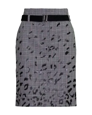 Plaid Leopard Print Skirt