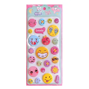 Poppy Crafts Puffy Sticker - Fun Faces