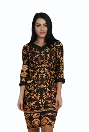 PRINTED FITTED DRESS