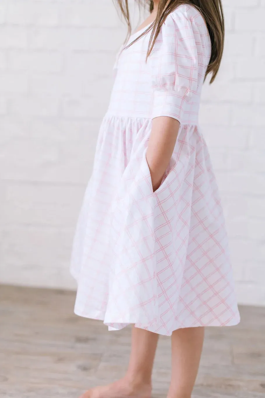 Puff Dress in Pink Picnic 