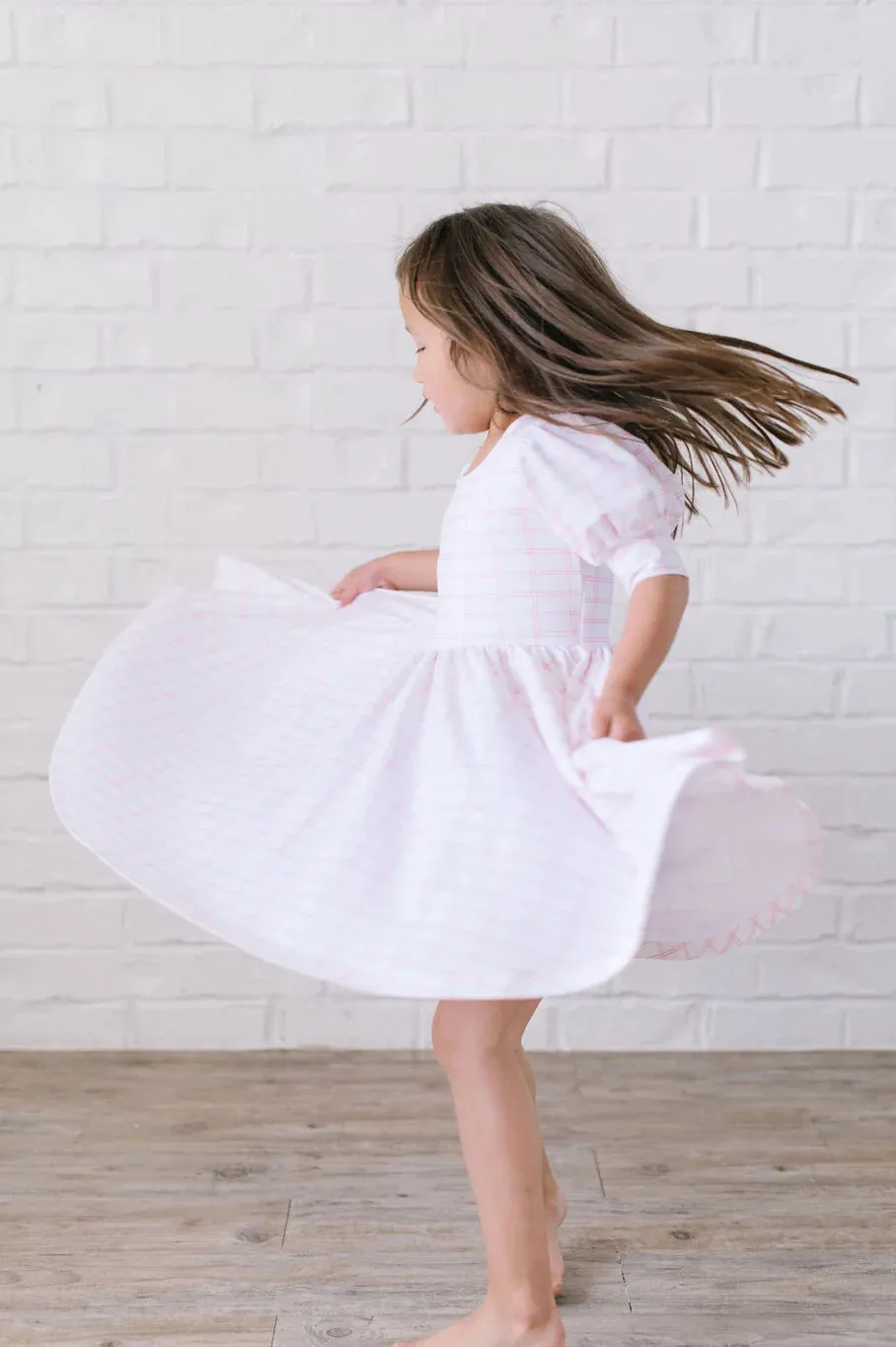Puff Dress in Pink Picnic 