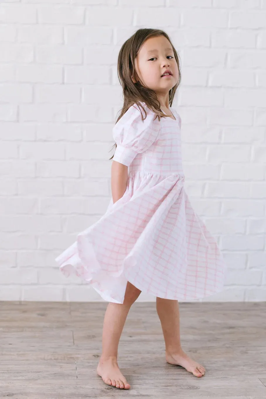Puff Dress in Pink Picnic 