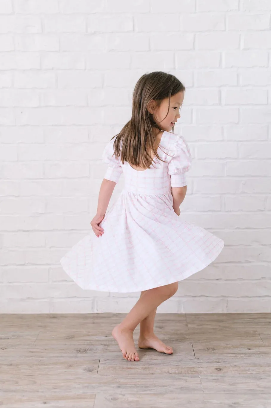 Puff Dress in Pink Picnic 
