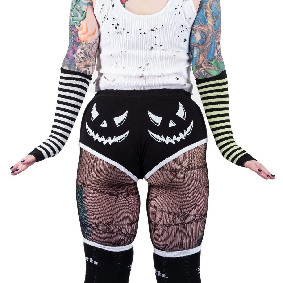 Pumpkin Face Short Shorts