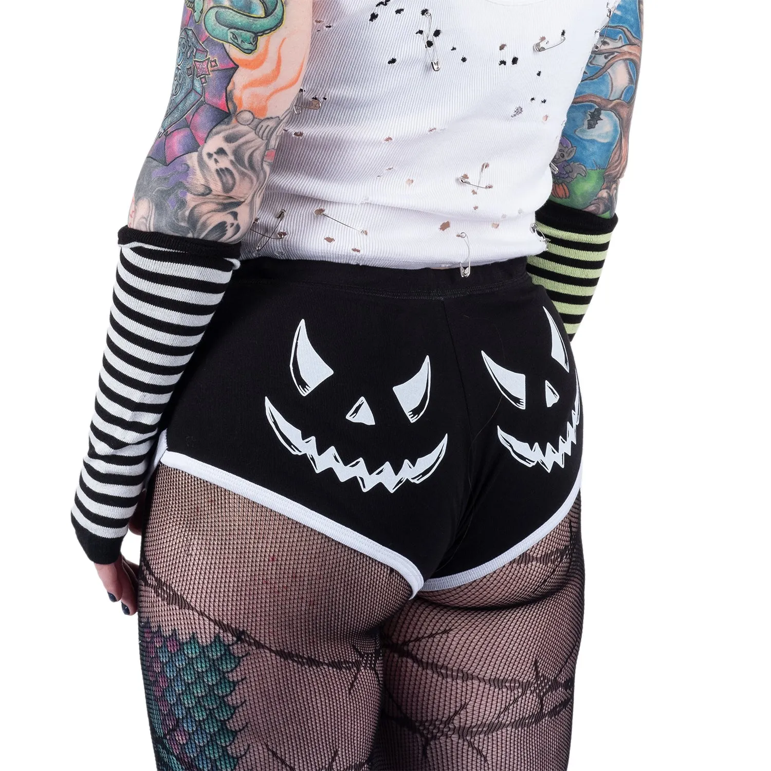 Pumpkin Face Short Shorts