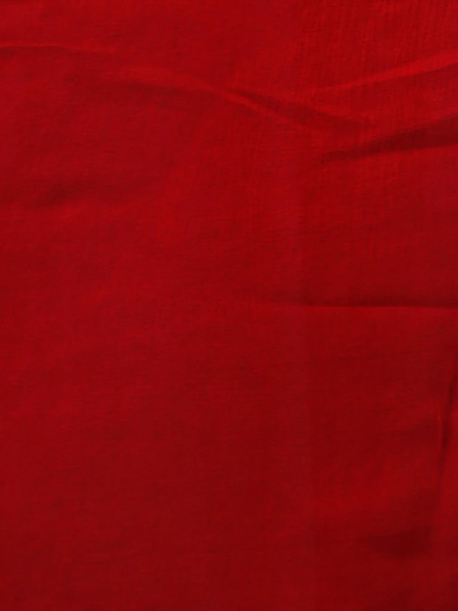 Red White Hand Block Printed Chiffon Saree with Zari Border - S031702788
