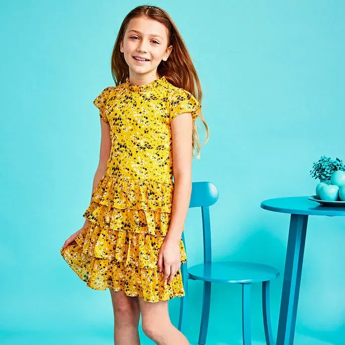 Ruffle Tiered Ditsy Floral Dress