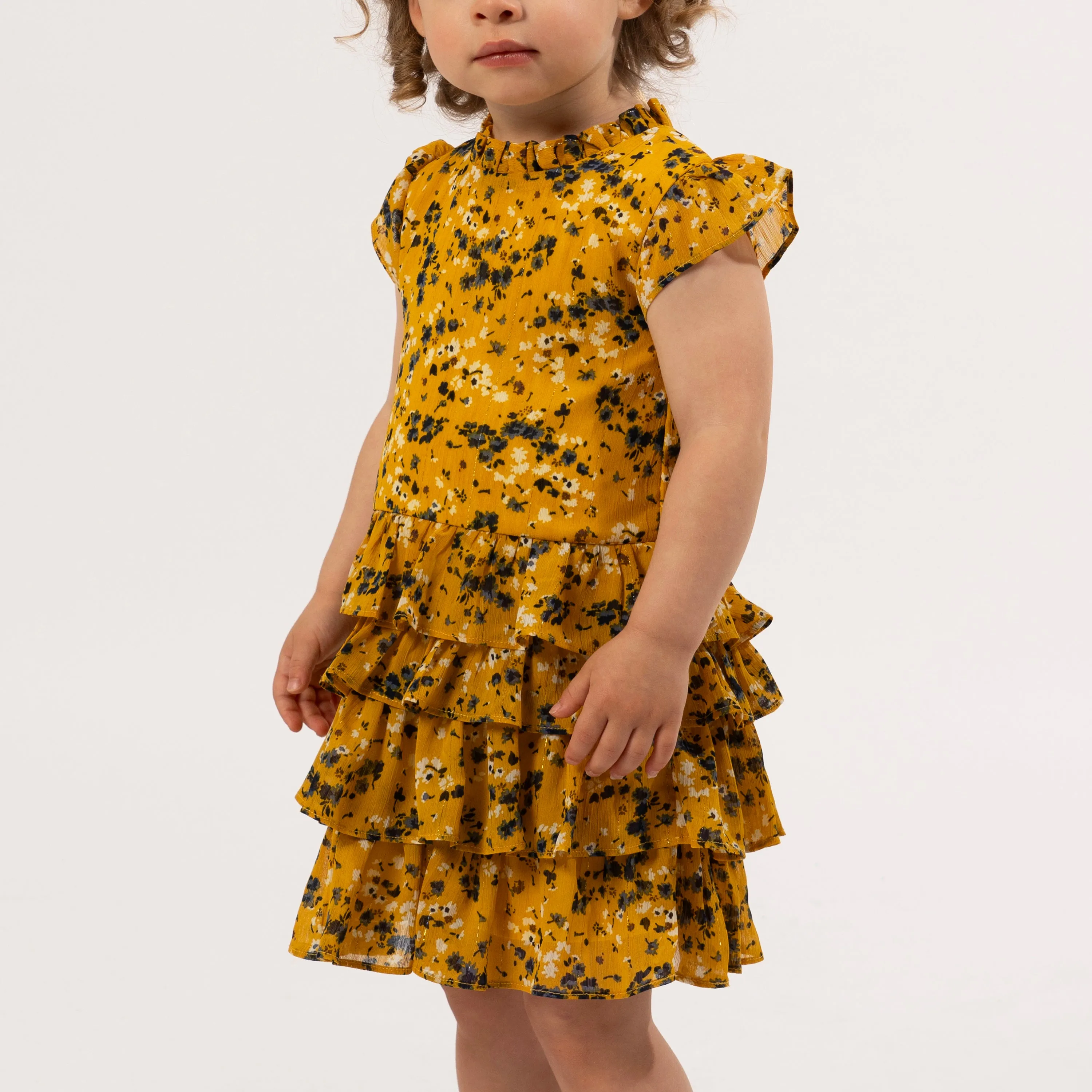 Ruffle Tiered Ditsy Floral Dress