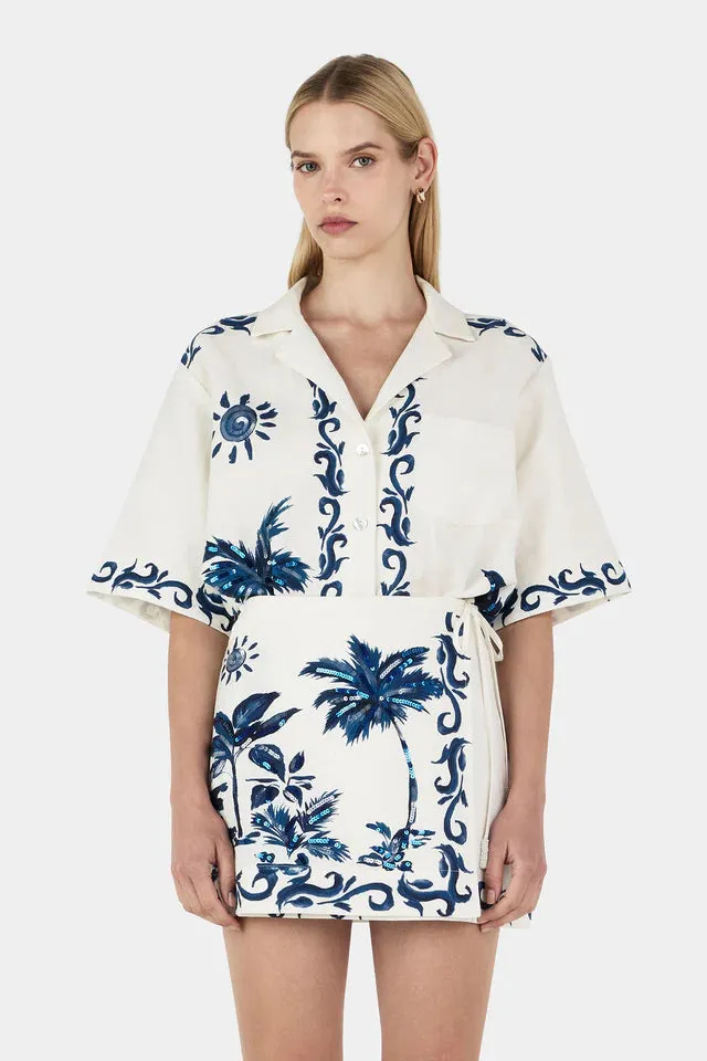 SABRINA MINI SARONG-BLUE HAWAII