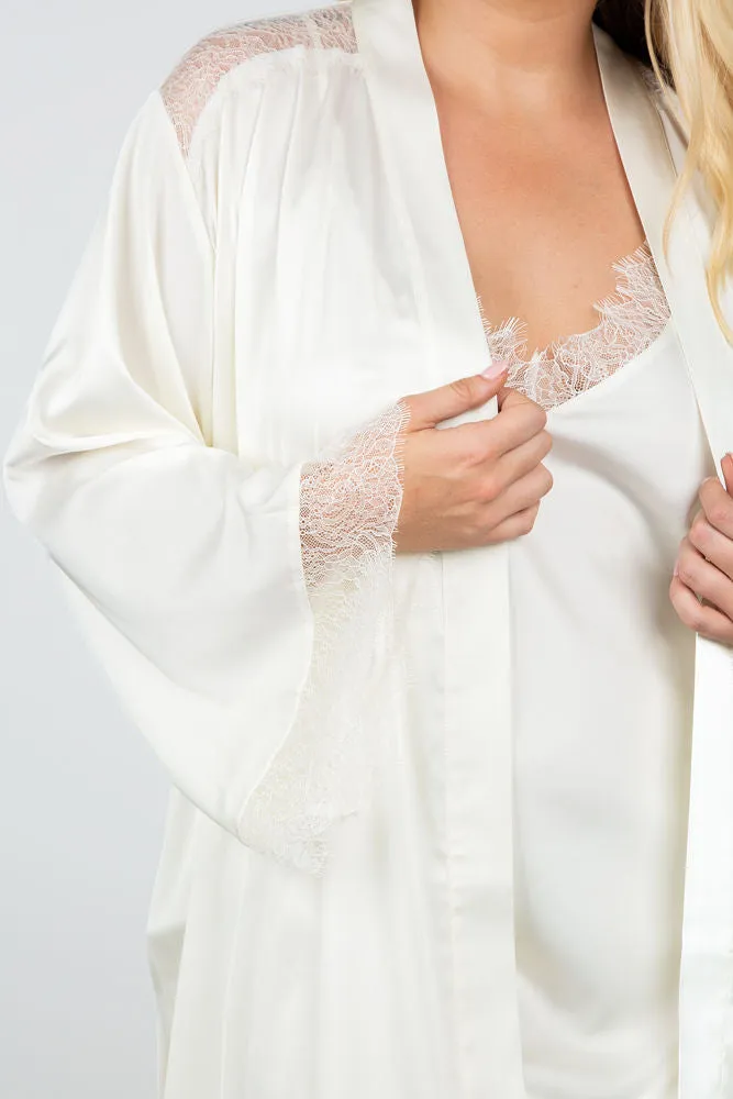 SATIN & LACE SHORT ROBE