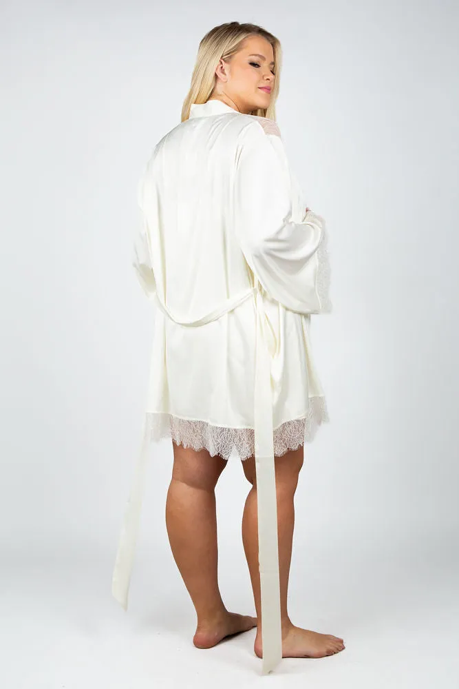 SATIN & LACE SHORT ROBE