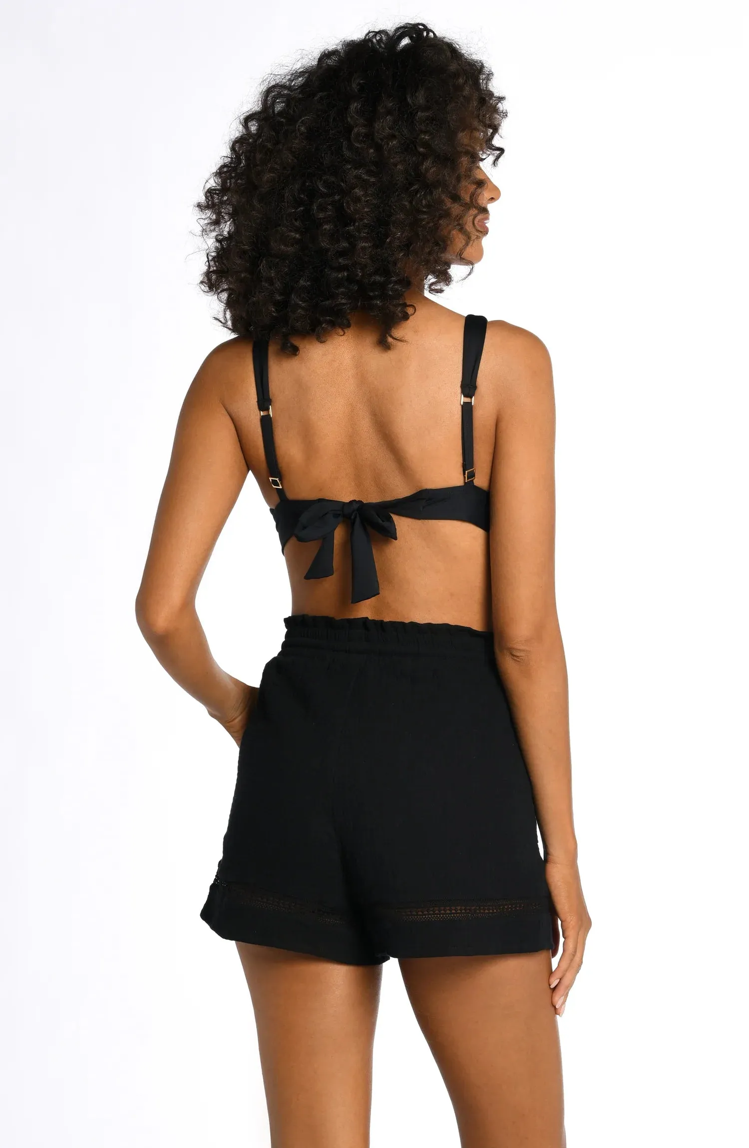 Seaside Covers Beach Shorts In Black - La Blanca