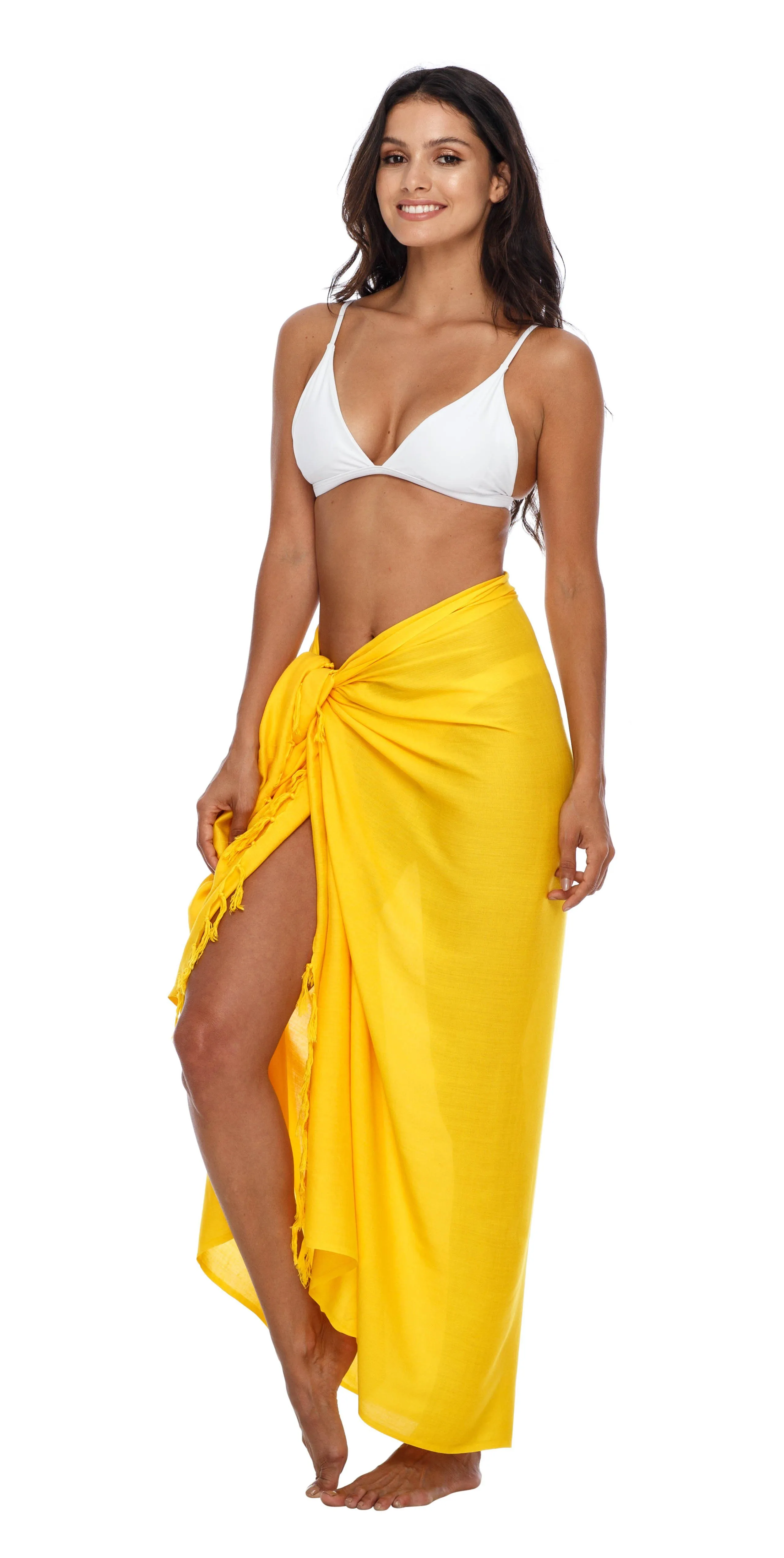 SHU-SHI Women's Sarong Wrap - Beach Cover Up Skirt, Swimsuit Pareo - Solid Colors