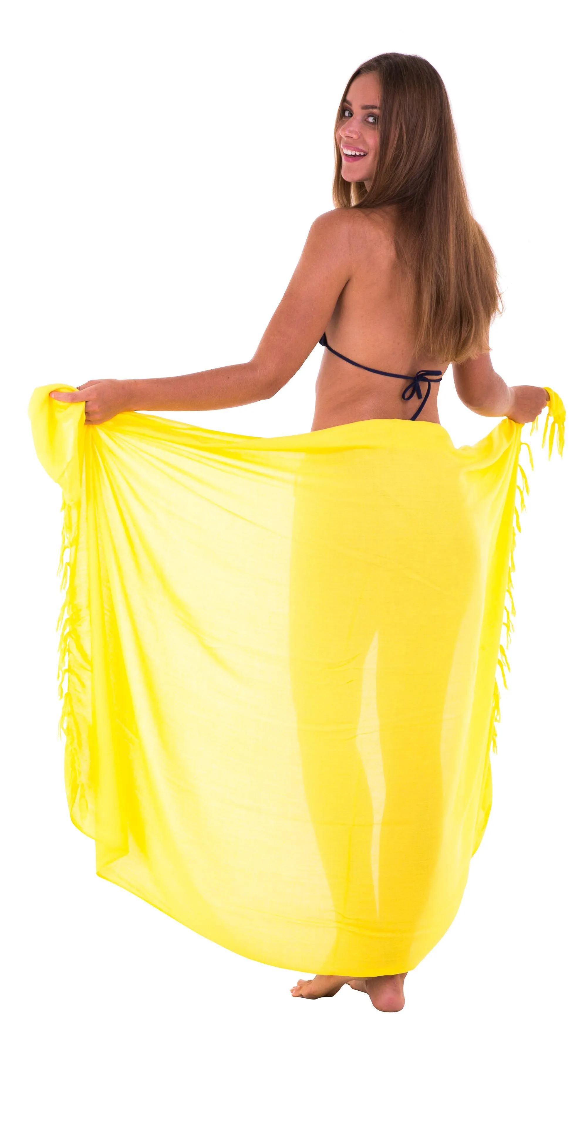 SHU-SHI Women's Sarong Wrap - Beach Cover Up Skirt, Swimsuit Pareo - Solid Colors