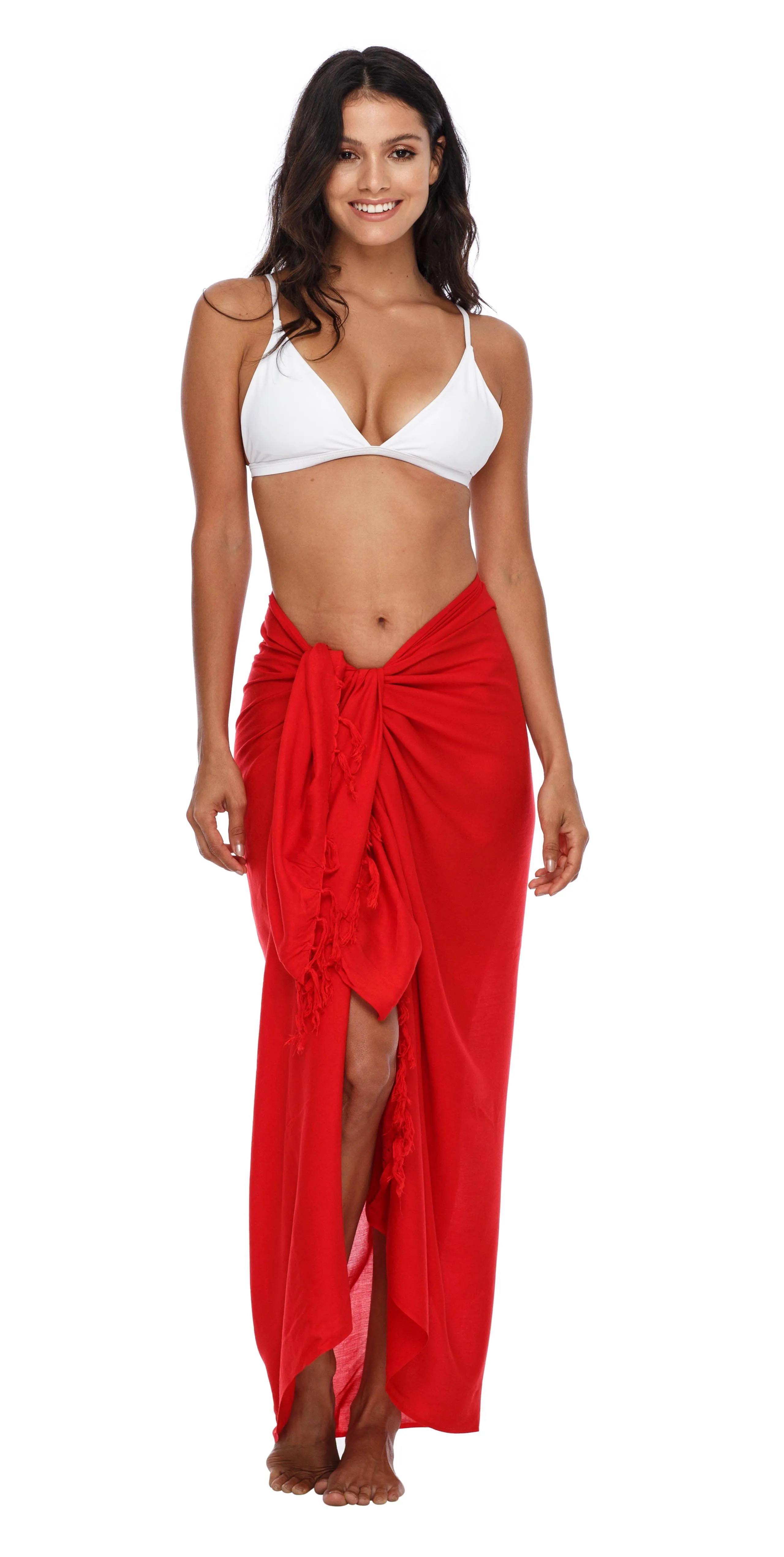 SHU-SHI Women's Sarong Wrap - Beach Cover Up Skirt, Swimsuit Pareo - Solid Colors