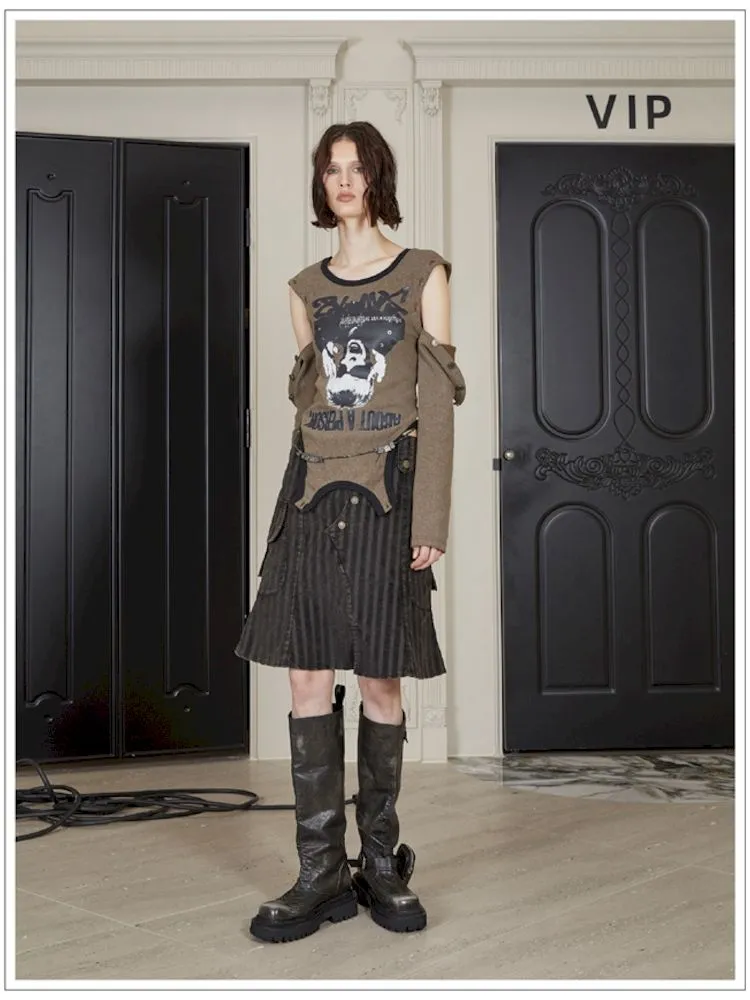 Side double pockets women's fishtail skirt【s0000006797】