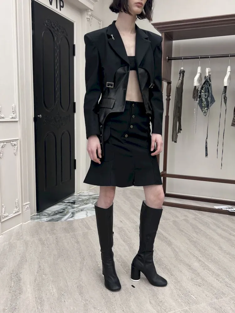 Side double pockets women's fishtail skirt【s0000006797】