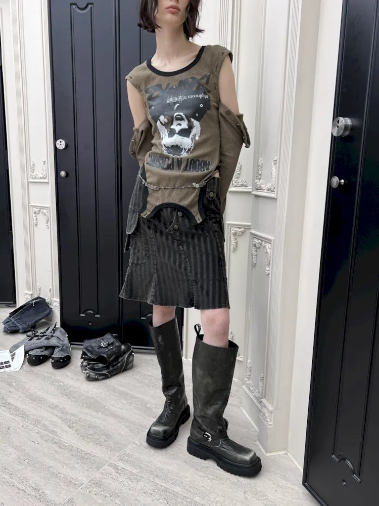Side double pockets women's fishtail skirt【s0000006797】