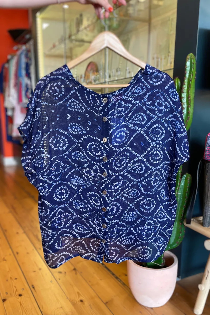 Silk Button Back Top By Sarah Jane
