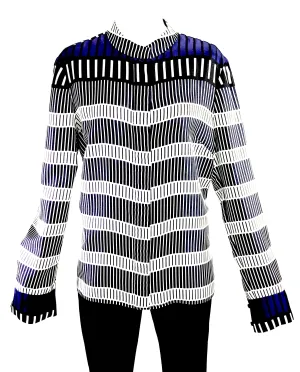 Silk Geometric Blouse Size 10