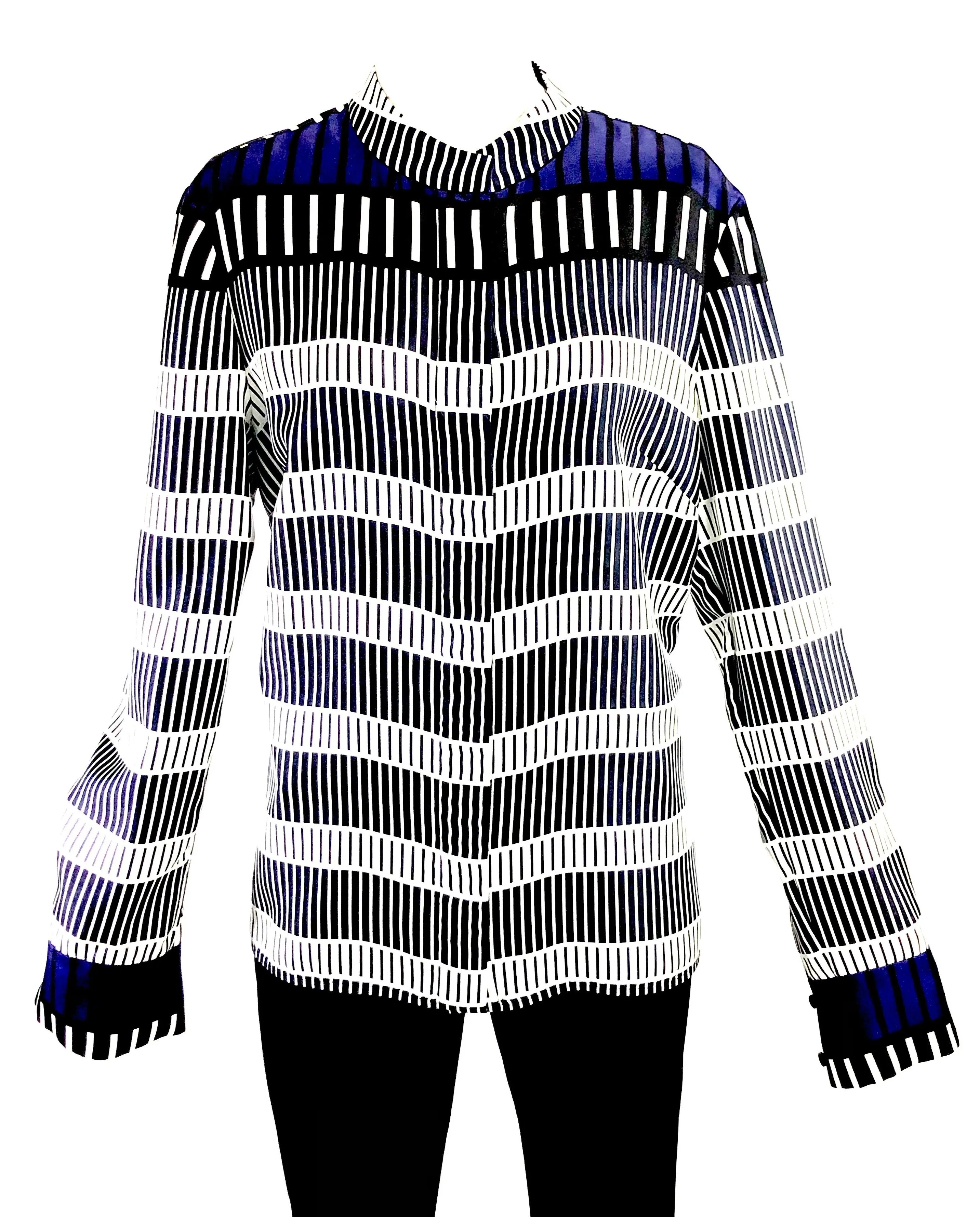 Silk Geometric Blouse Size 10