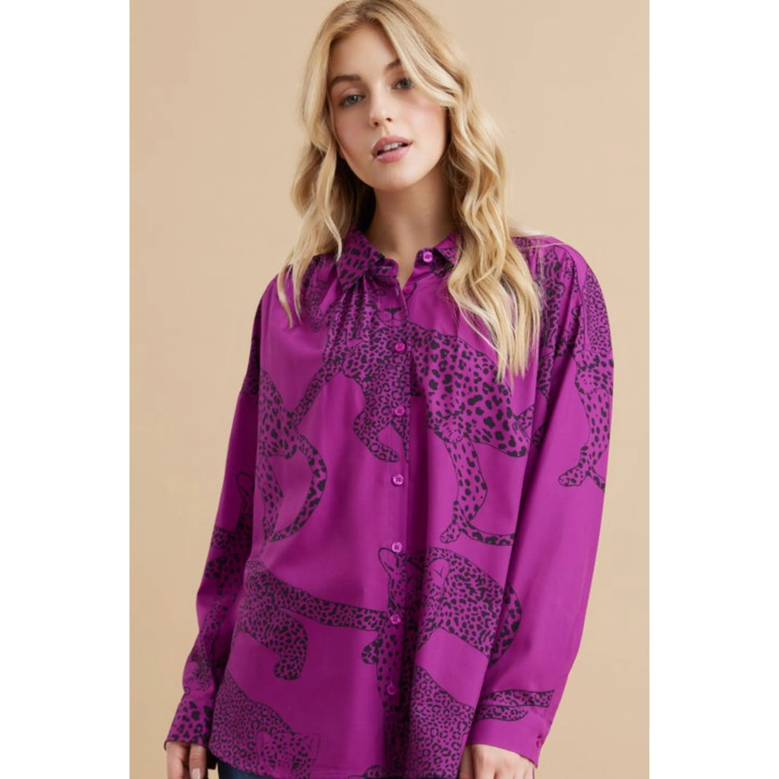 Silk Leopard Top