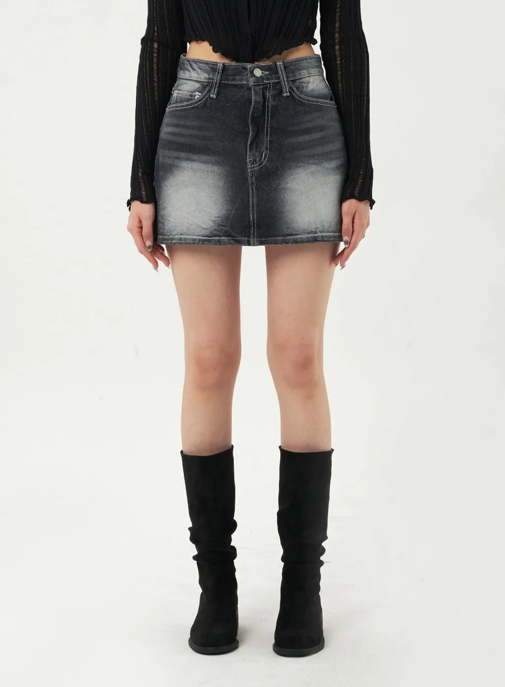 Simple Denim Mini Skirt CA328