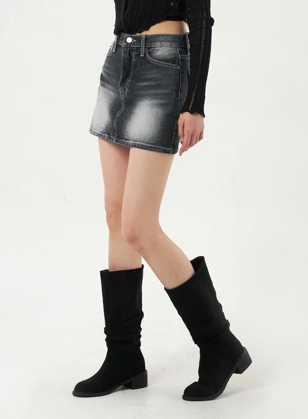Simple Denim Mini Skirt CA328