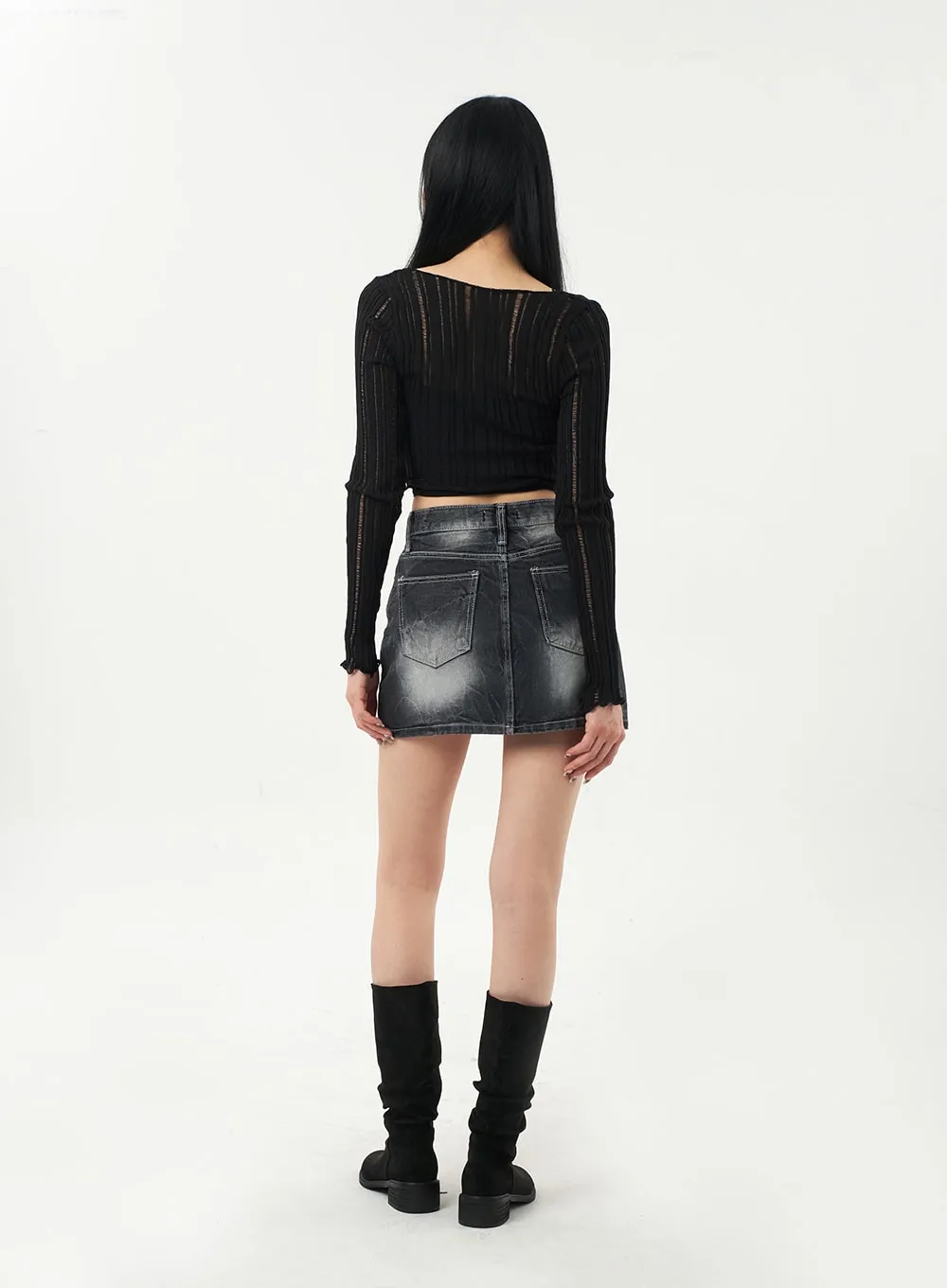 Simple Denim Mini Skirt CA328
