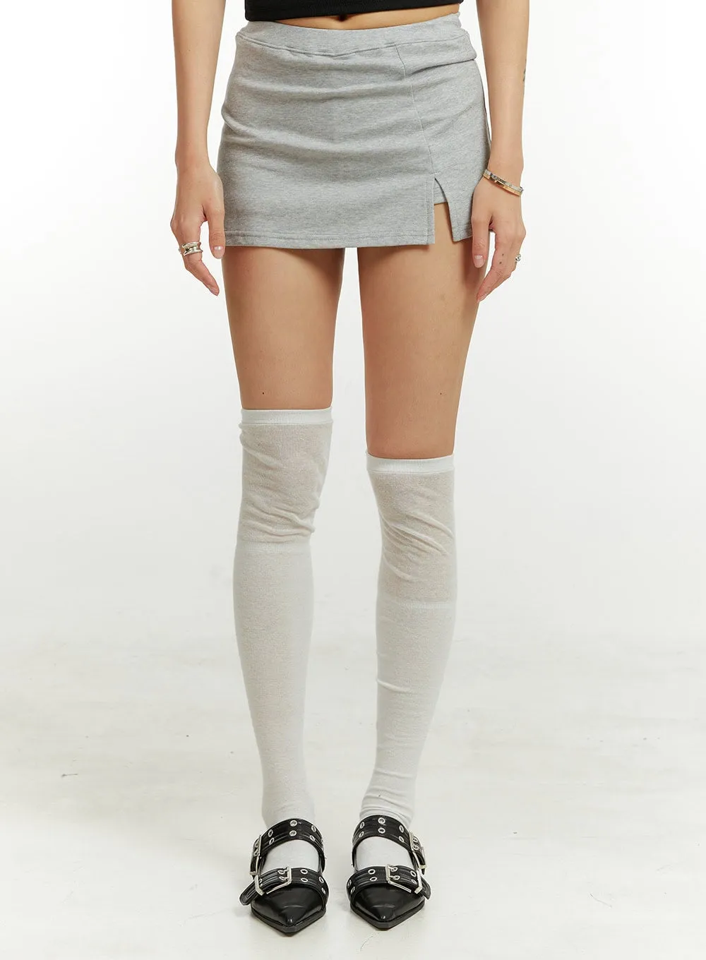 Simple Slit Mini Skirt CU424