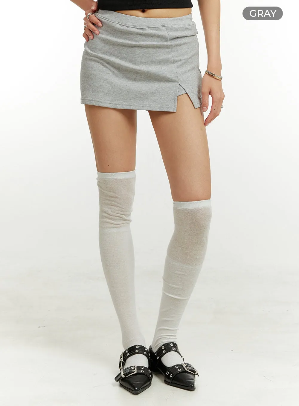 Simple Slit Mini Skirt CU424