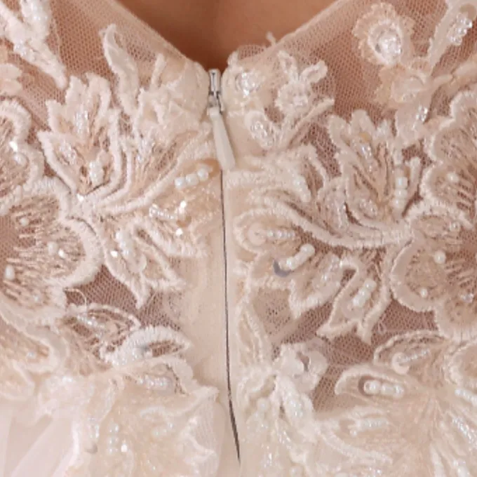 Soft Lace Tulle A Line Bridal Wedding Gown