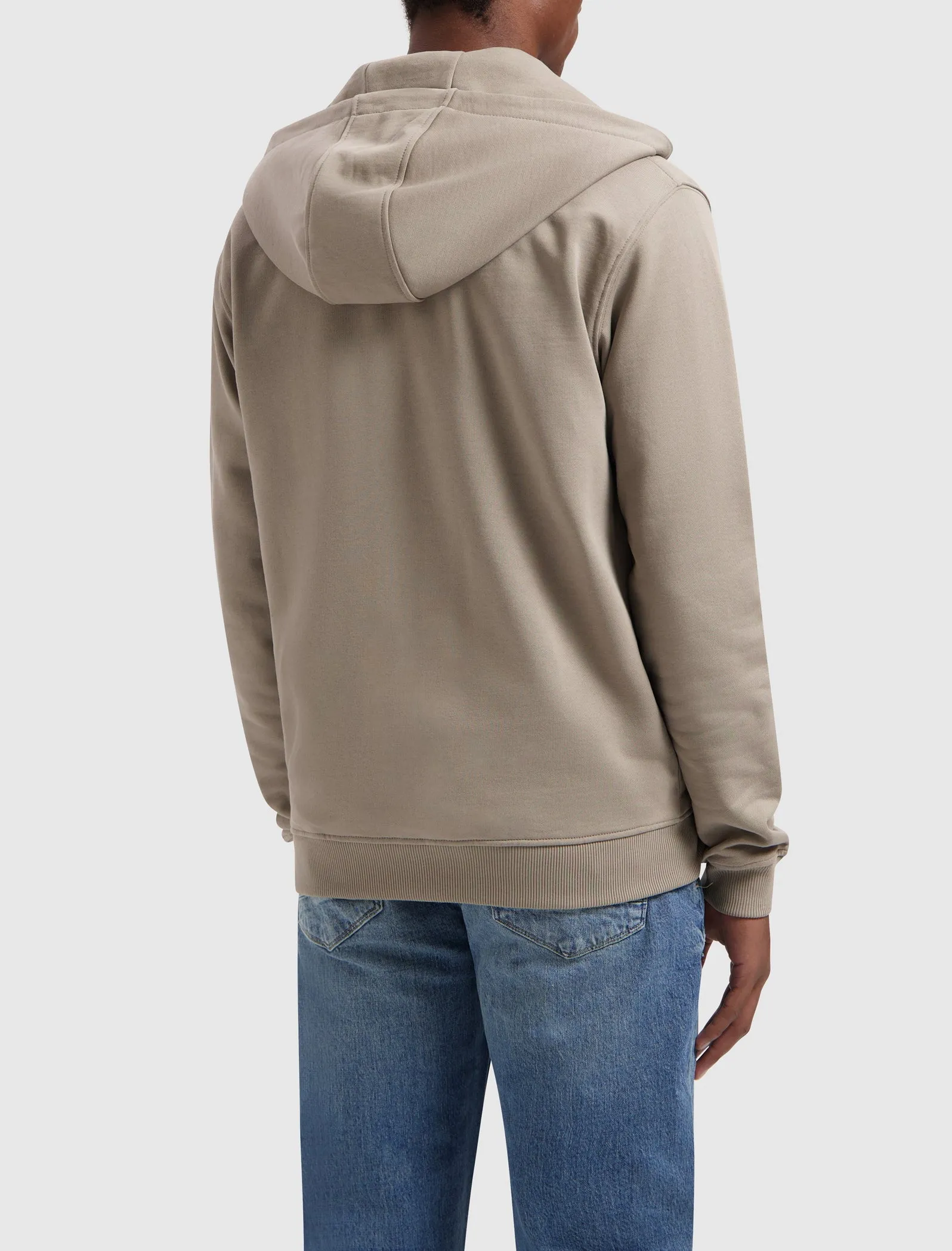 Stacked HD Logo Zip-up Hoodie | Taupe