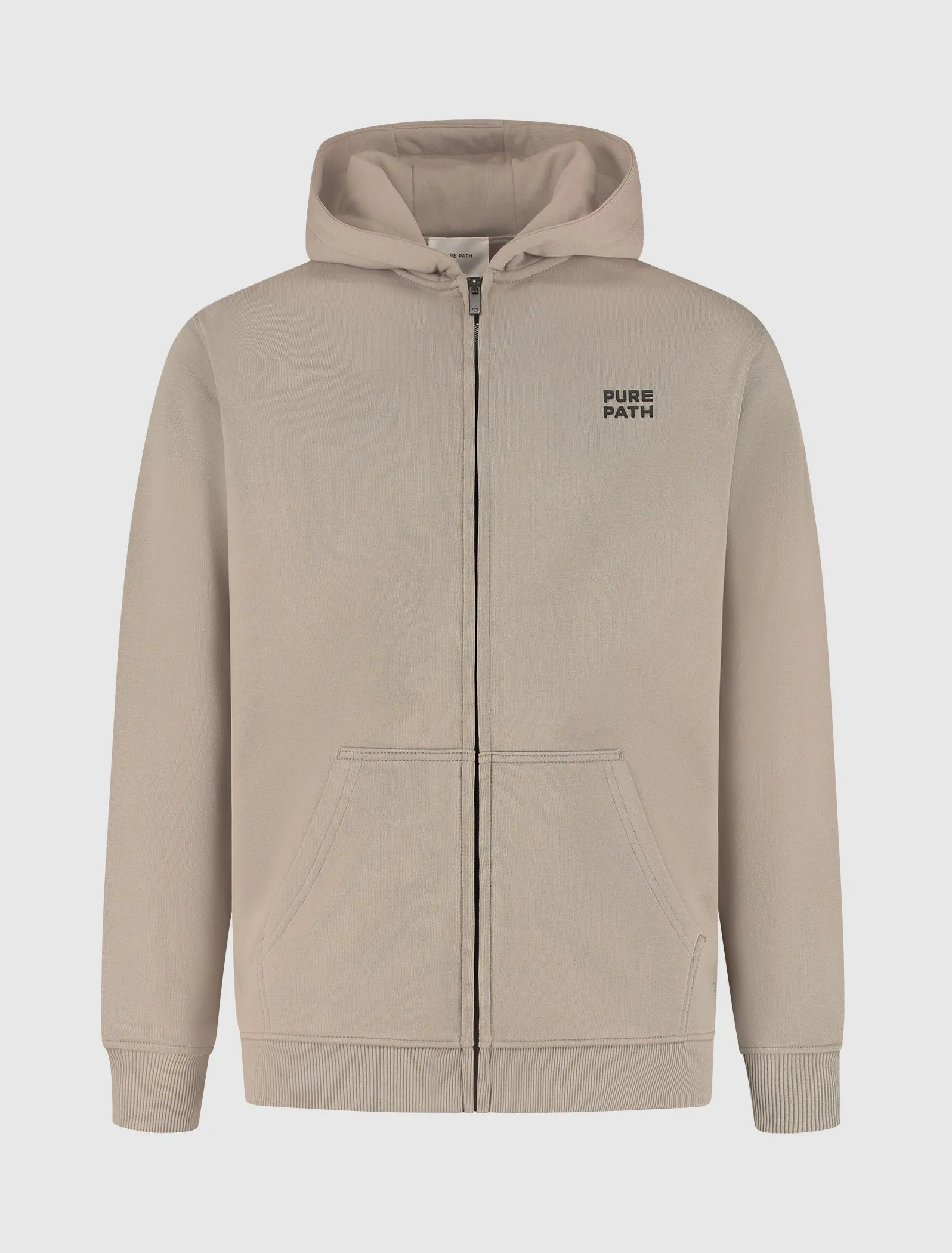 Stacked HD Logo Zip-up Hoodie | Taupe